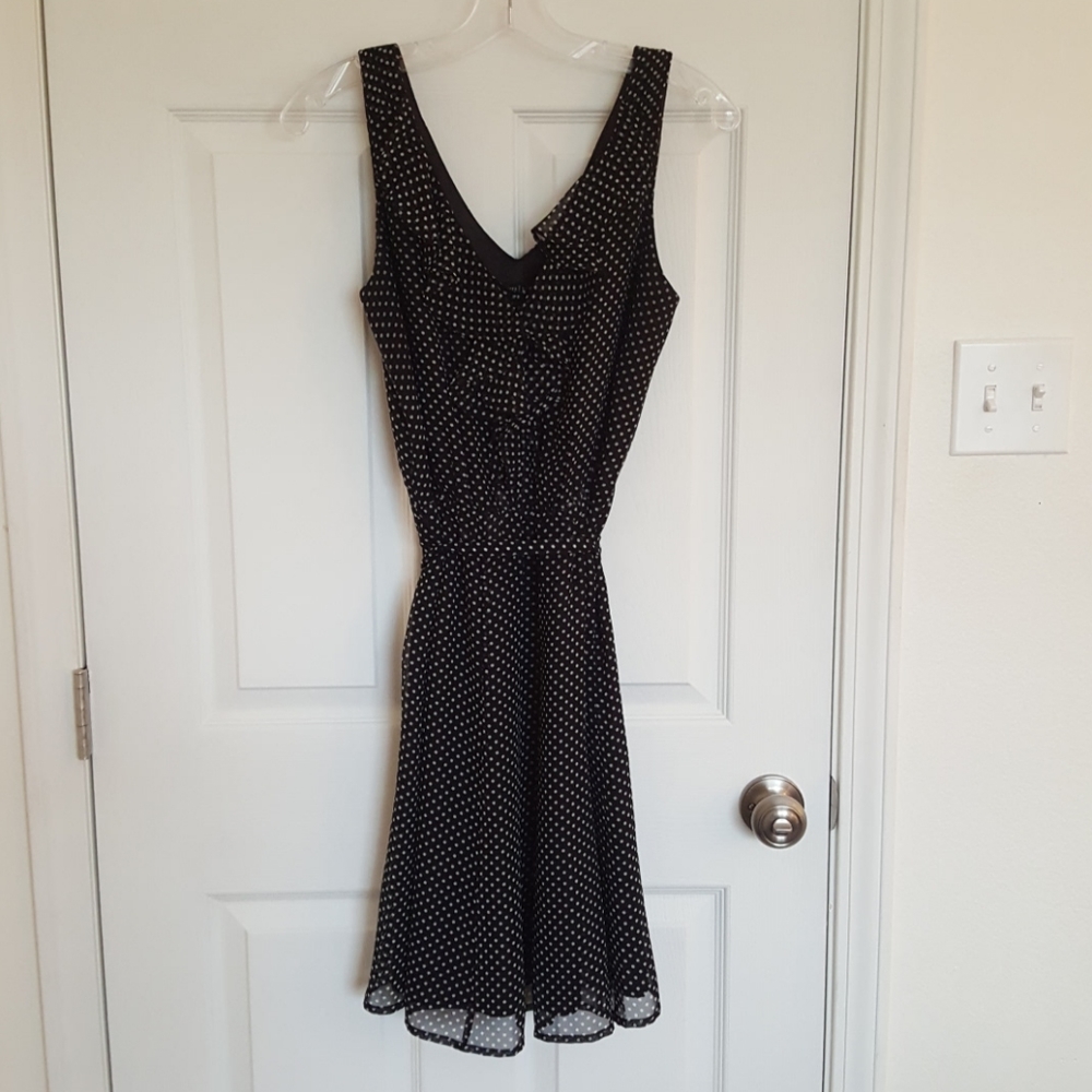 Polka-dotted flirty ruffle dress